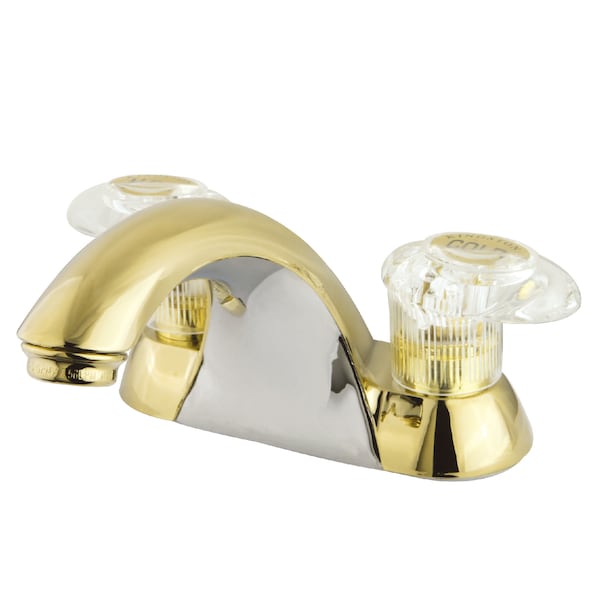 4" Centerset Bathroom Faucet, Polished Brass